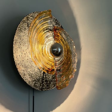 Aplique Vintage brutalist wall light / Murano glass / Italy / 1970s / retro / primitive 