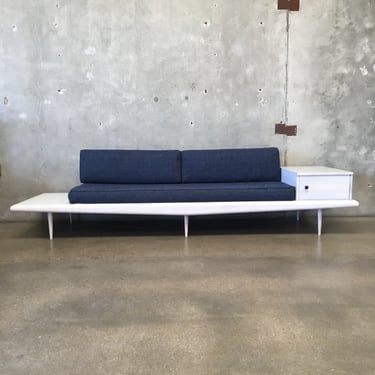 Mid Century Daybed w/Adjustable Side Table
