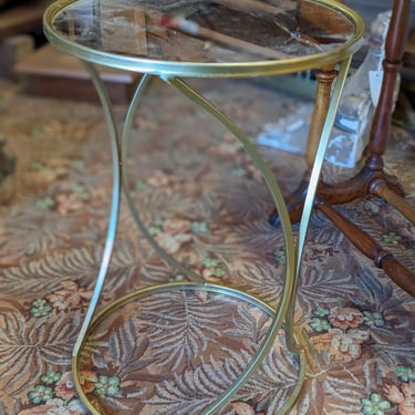 Mirrored Top Gold Side Table