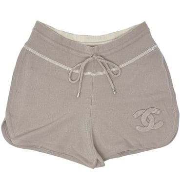 Chanel Tan Cashmere Logo Shorts
