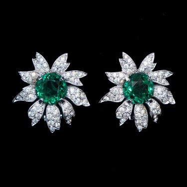 Panetta Green Flower Earrings