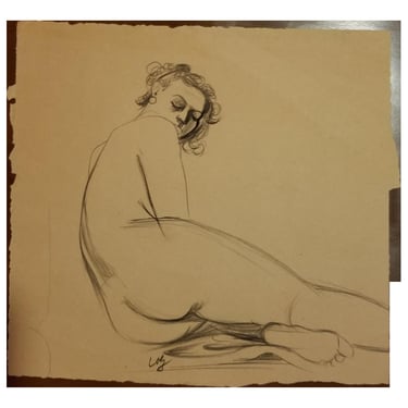 Nude Original Sketch by Herman Volz 
