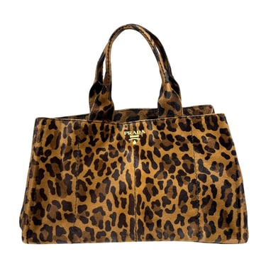 Prada Cheetah Print Calf Hair Top Handle Bag