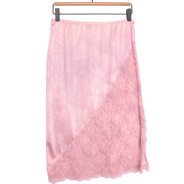 Hand-Dyed Lace Panel Slip Skirt USA