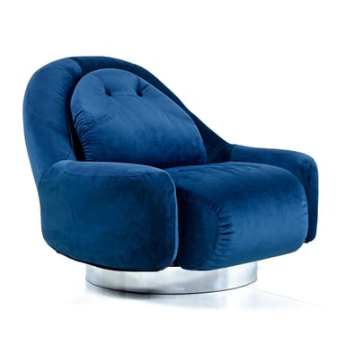 RESTORED Guido Faleschini Nineteen-Laties Swivel Lounge Chair by Mariani for Pace 