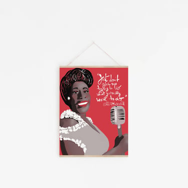 Ella Fitzgerald Art Print, Cubicle Decor, Women in Music Wall Art 