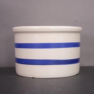 Vintage Robinson Ransbottom 1 Quart Crock | Blue Stripe Stoneware | RRP USA | Farmhouse Kitchen Decor | Rustic Storage Jar 