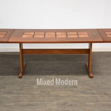 Refinished Danish Modern Teak and Tile Dining Table 