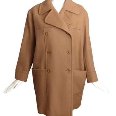 YVES SAINT LAURENT- 1970s Camel Wool Coat, Size-8