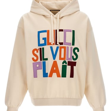 Gucci Men Logo Embroidered Hoodie