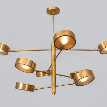 8 Lights MOBILE SCULPTURED BRASS chandelier 