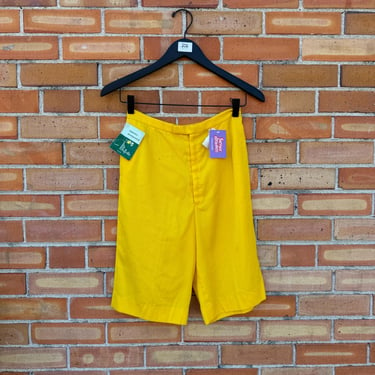 vintage 60s yellow majestic high waist shorts / 26 s small 