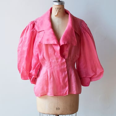 1990s Pink Silk Blouse | Victor Costa 