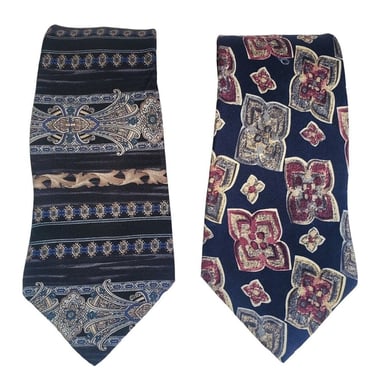 2 Cambridge Classics Ties Men's Neckties Floral Blue Gray Red Navy Burgundy #8 