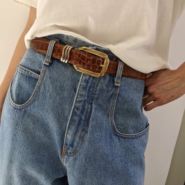 Vintage Italian Embossed Leather Belt