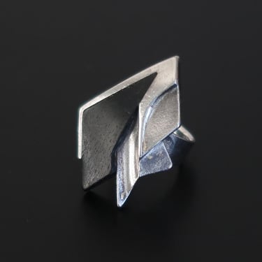 Lapponia Sterling Silver Ebony Ring "Ambient" Zoltan Popovits – Finland 1992 