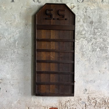 Vintage Homemade Oak Church Registry & Hymnal Board 