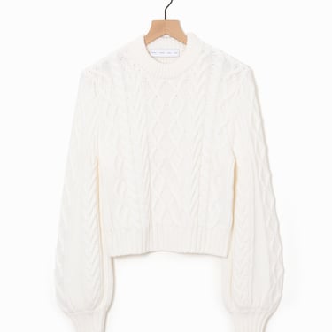Cable Bell Sleeve Sweater Off-White
