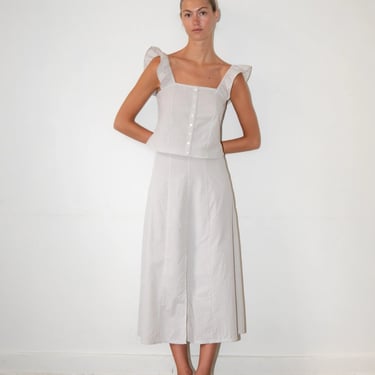 Claude Skirt - Brown Pinstripe