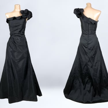 VINTAGE 90s Y2K Exquisite Cold Shoulder Prom Ball Gown | 2000s Gothic Bridesmaid Formal Party Dress | Angelina Faccenda Custom Sz 7/8 | vfg 