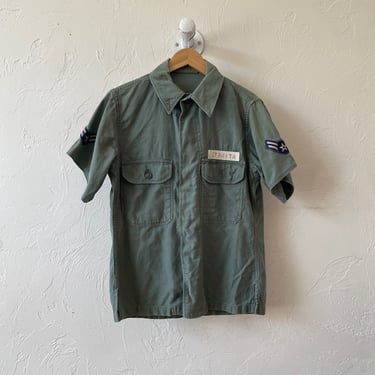 Vintage Military Green Starita Patch Button Down Shirt S