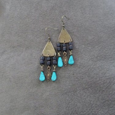 Southwestern beaded chandelier earrings 