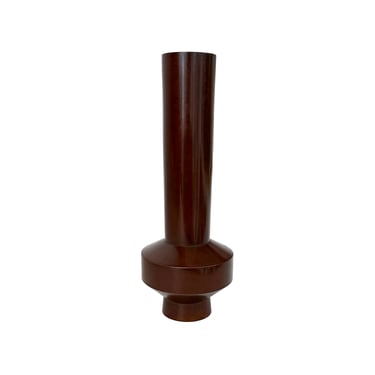 Geometric Japanese Bronze Vase with Applied Patina