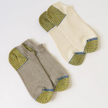 Japanese Garabou Linen Striped Ankle Socks