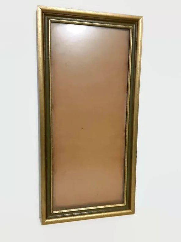 Midcentury Gold And Green Bevel Wood Picture Frame - Modern Home Design