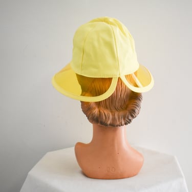 1960s Yellow Vinyl Visor and Canvas Sun Hat 