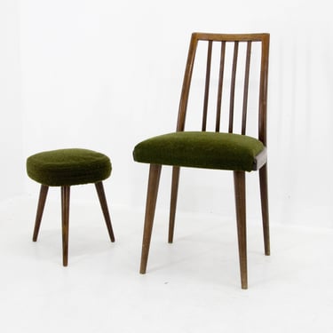 Set of Chair and Stool, Czechoslovakia, 1960s 