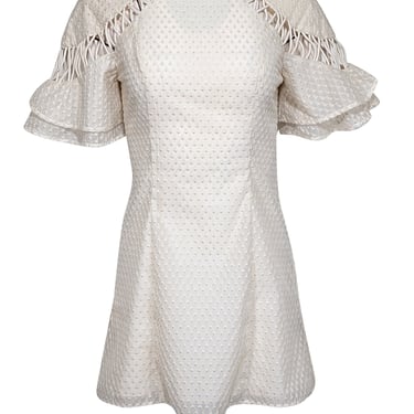 C/MEO Collective - Cream Textured Cross Detail Dress Sz 4