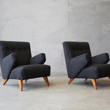Jens Risom Upholstered Lounge Chairs 
