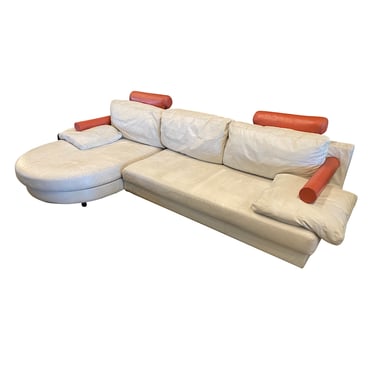 White Leather B&B Italia Sofa, Italy, 1980’s