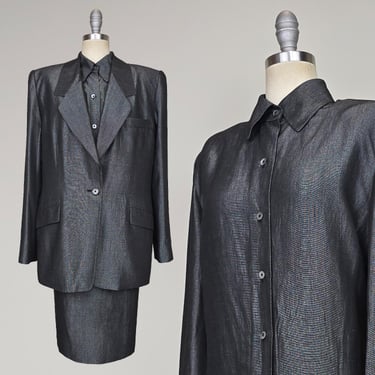 1980s Ellen Tracy Suit / Women's Suit / 80s Power Suit / Oversized Suit / Size Large 