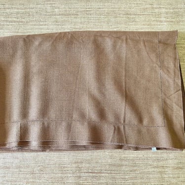 Vintage Vera Neumann Brown Linen Tablecloth 