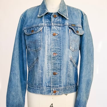 1970s Denim Jacket Cotton Maverick Blue Bell M 