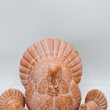 Vintage 3 PC  Thanksgiving Turkey, Terracotta figurines decoration 