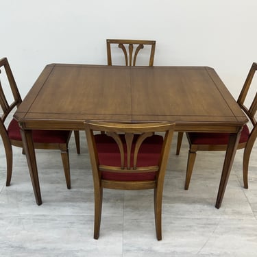 Mid-Century Dining Table W/2-Extensions & 6-Chairs ~ Seats Up To 10 (SHIPPING NOT FREE) 