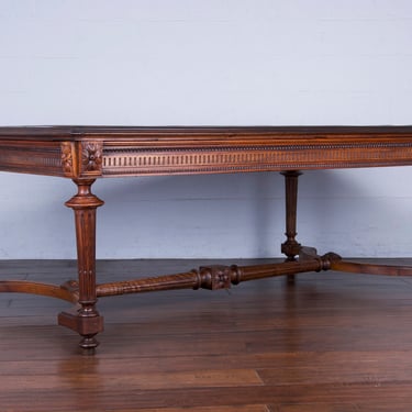 19th Century French Louis XVI Neoclassical Style Walnut Dining Table 