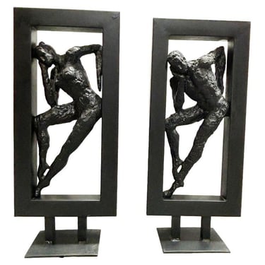 Abstract Ballet Dancers Sculptures by Gerard Koch for Austin Productions, Pair 