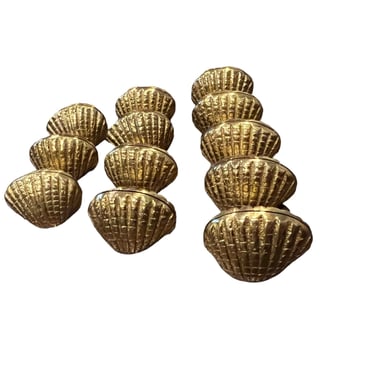 Brass Shell Table Place Holders Set of 12 