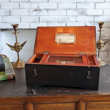 Antique 1800s Swiss Crank Cylinder Music Box WORKING Music De Genieve Home Sweet Home 