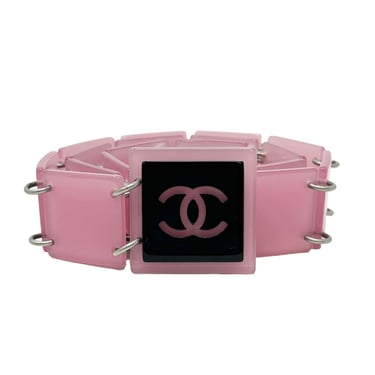Chanel Pink Logo Tile Belt