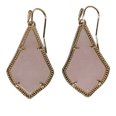 Kendra Scott - Pink w/ Gold Rim Drop Dangle Earrings