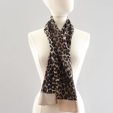 Vintage 1970s Leopard Scarf