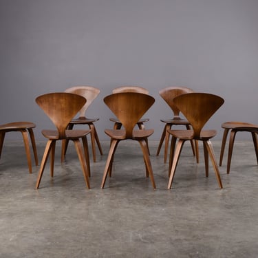 8 Authentic Cherner Chairs Walnut Mid-Century Modern 