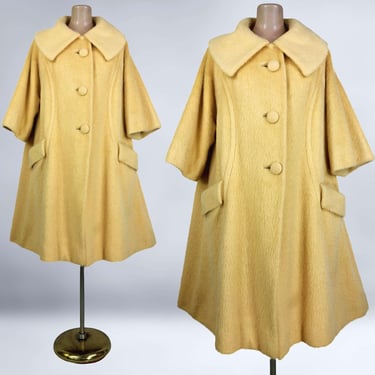 1960's Lilli Ann Coat / Swing Wool Coat with Stand Up 1960's Lilli Ann Coat / Swing Wool Coat with Stand Up