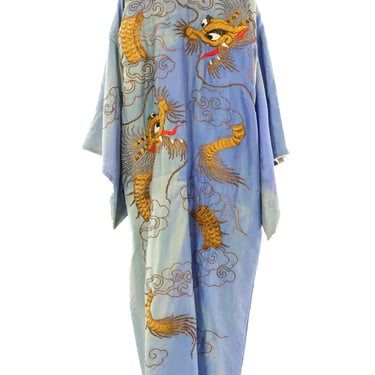 Cerulean Dragon Embroidered Robe