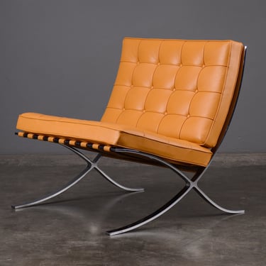 Authentic Knoll Barcelona Chair Butterscotch Leather 
